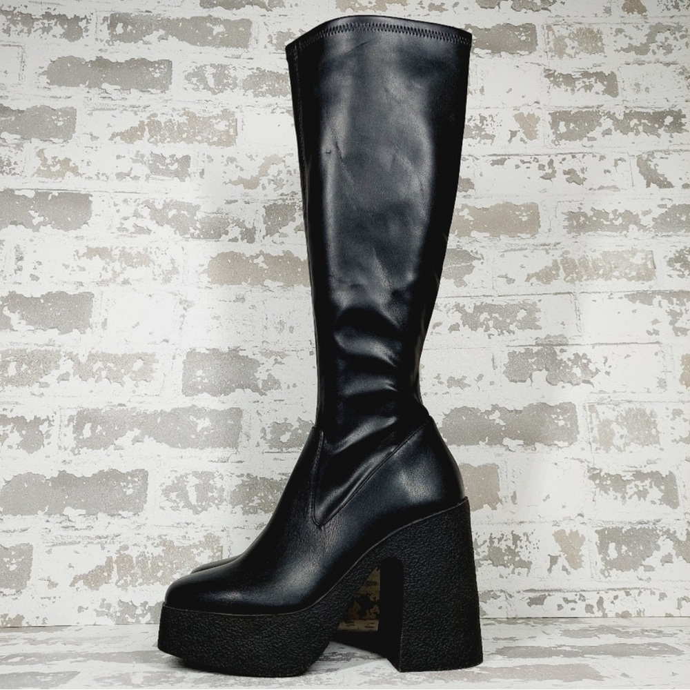 NEW Abound Krysten Stretch Black Chunky Platform Boots